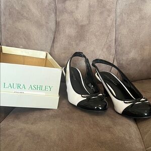 Laura Ashley Black and White Heels